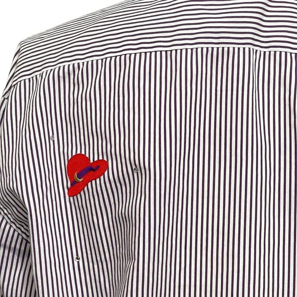 Draper’s & Damon’s Striped Embroidered Top Sz Medium - Picture 7 of 8